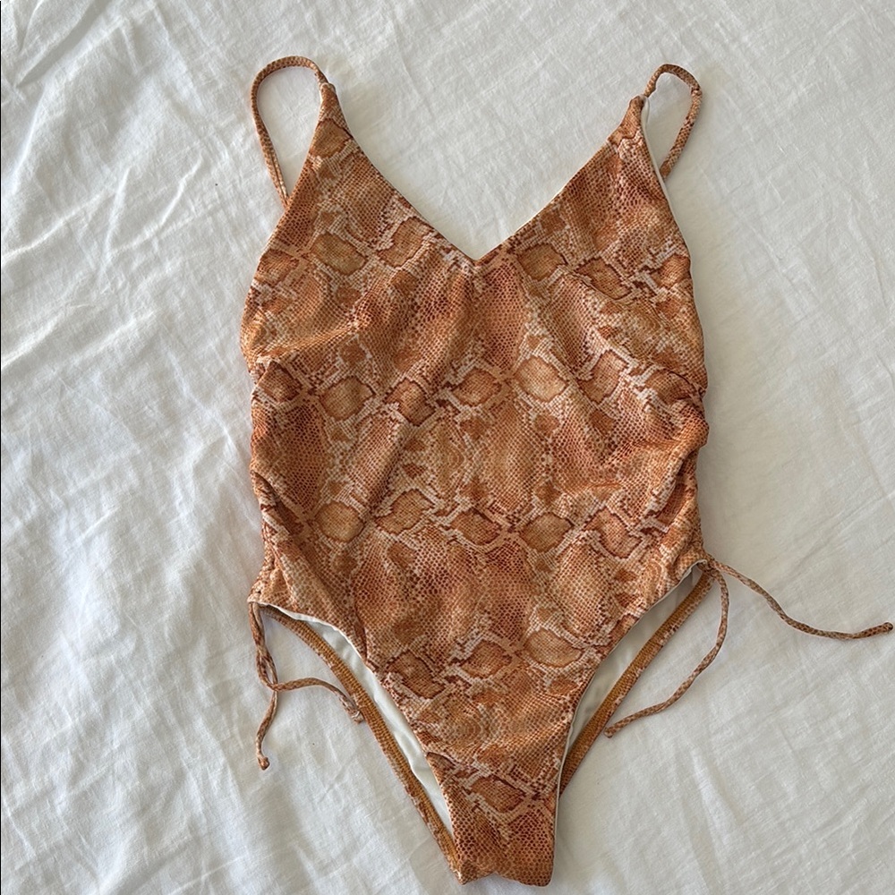 Billabong x Sincerely Jules Snake Print One-Piece Swimsuit NWT